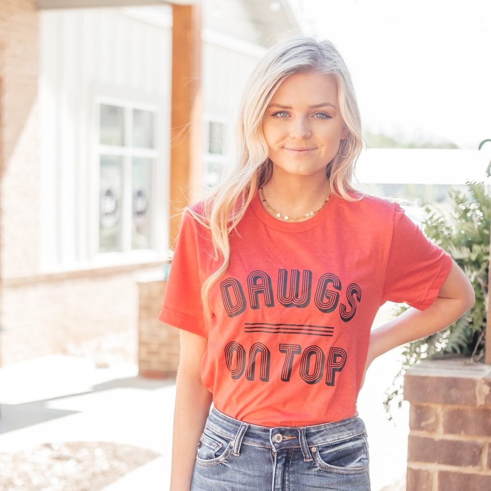 DAWGS ON TOP TEE. Georgia Bulldogs game day shirt